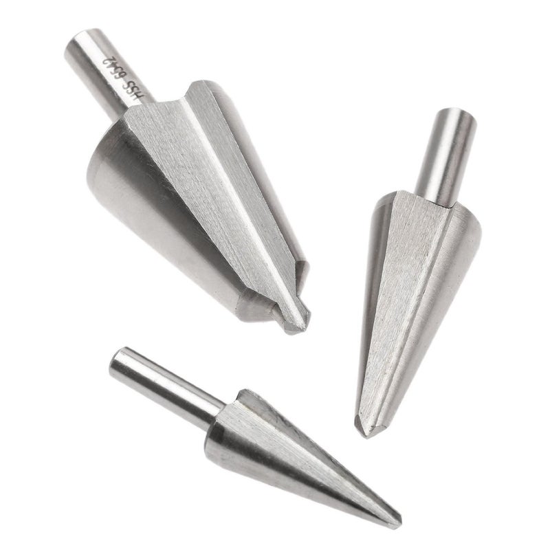 Driak 3pcs 16-30.5mm,5-20mm,3-14mm HSS Taper Power Drill Bit Umbrella Step Drill Set Cone Chamfer Cutter - Image 2